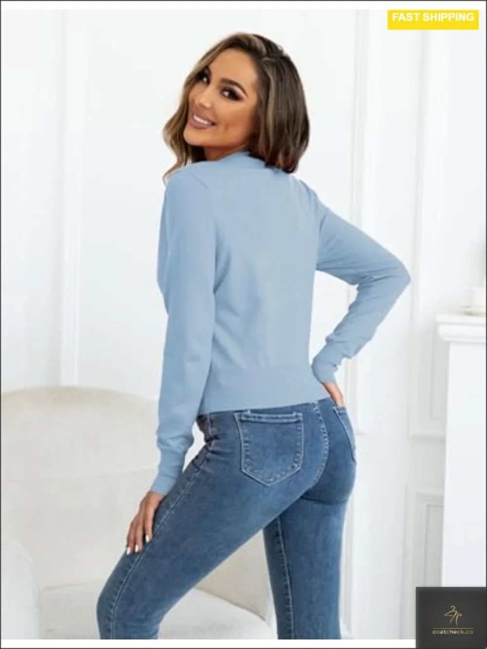 Lightweight Cropped Cardigan Sweater Button Down Open Front Bolero Shrug V-Neck